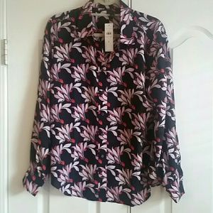 Ann Taylor Silk Button down blouse NWT